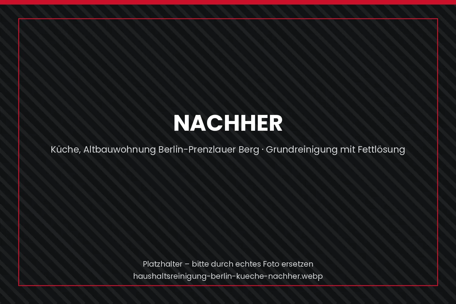 Küche einer Berliner Altbauwohnung nach der Grundreinigung durch Koser Facility Management – fettfreie Fronten und gereinigter Dunstabzug
