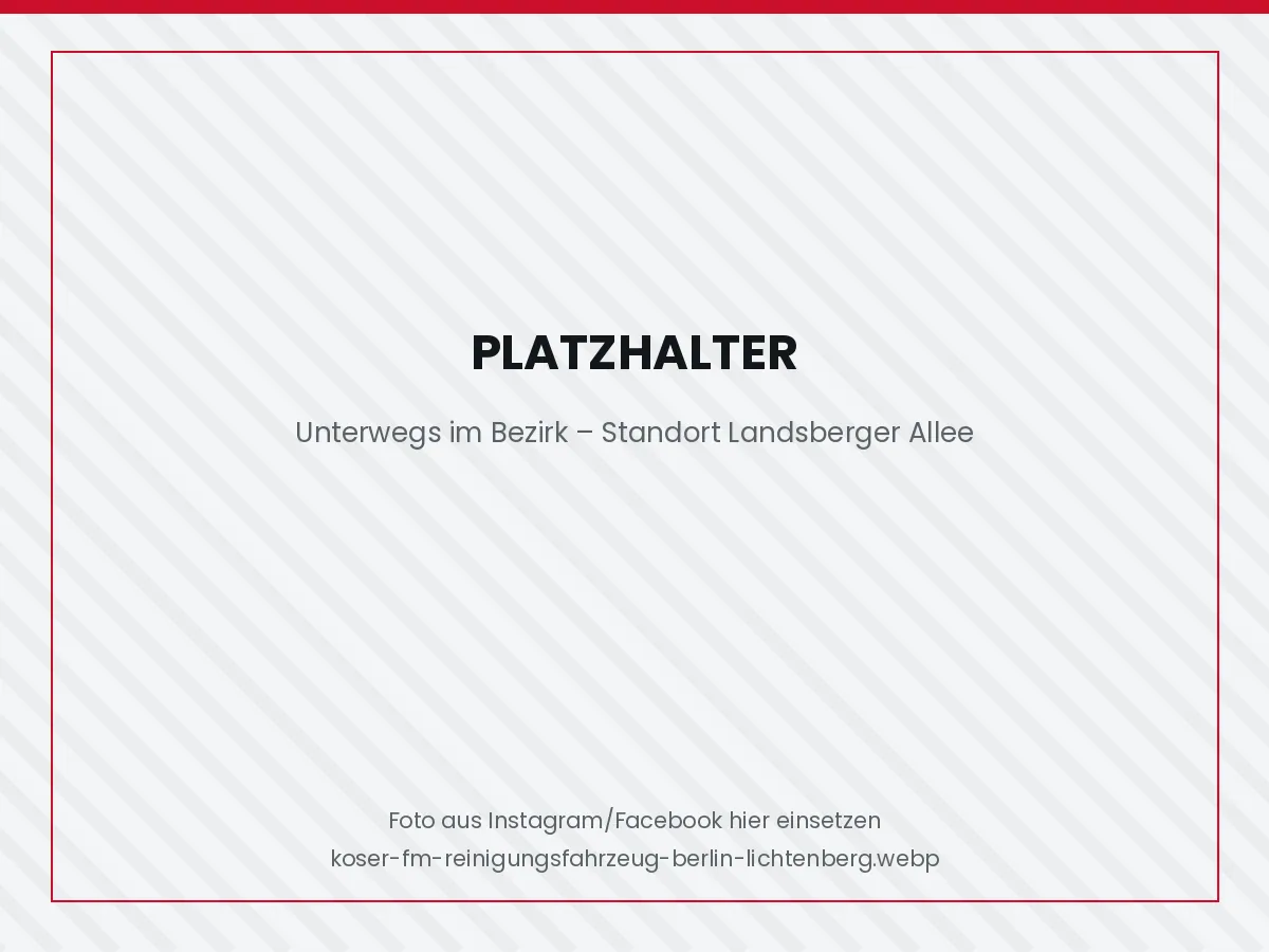 Beschriftetes Fahrzeug von Koser Facility Management in Berlin-Lichtenberg