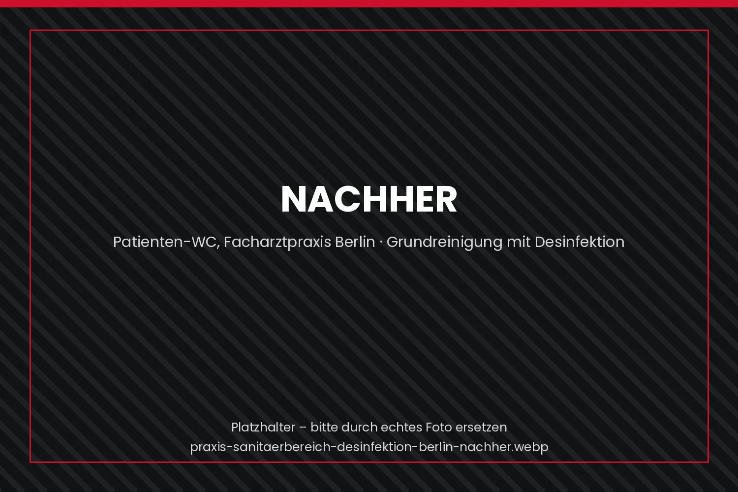Patiententoilette einer Berliner Praxis nach Grundreinigung und Desinfektion mit VAH-gelisteten Mitteln