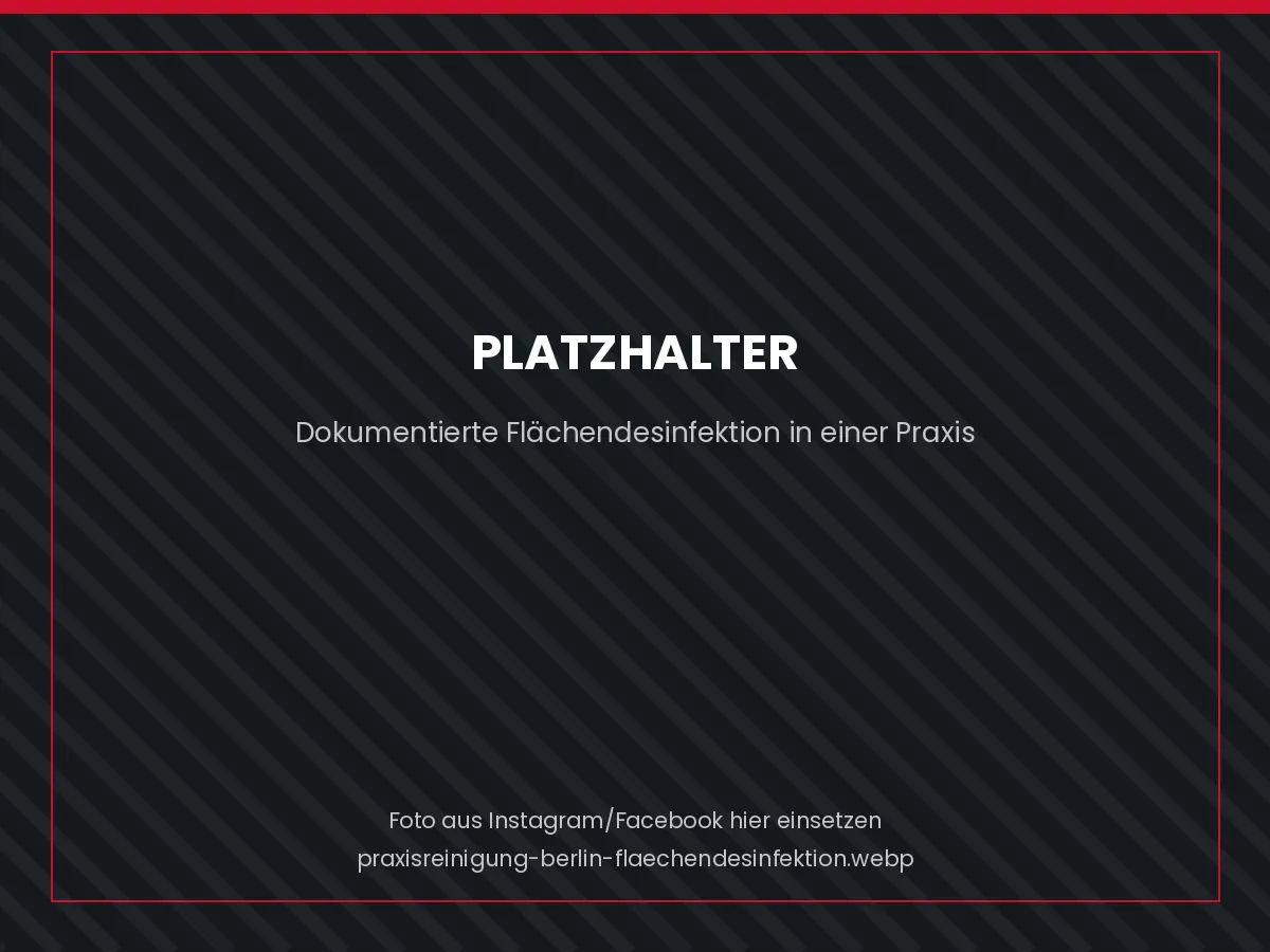 Flächendesinfektion einer Kontaktfläche in einer Berliner Arztpraxis